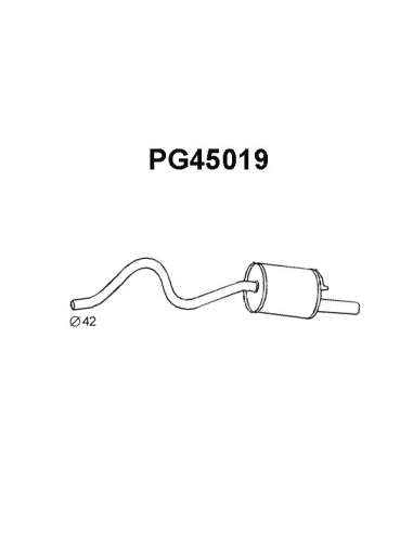 Silenciador posterior Veneporte 112.PG45019 - PEUGEOT 504SIL.TRAS