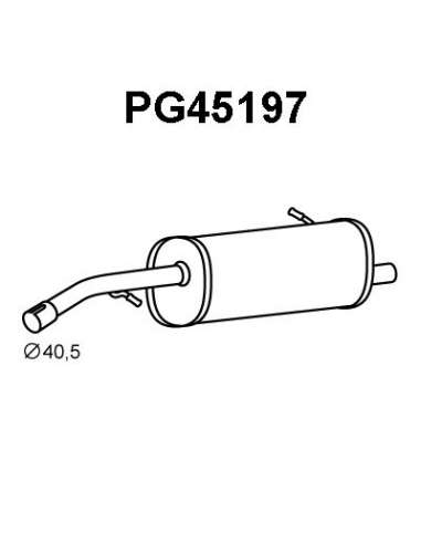 Silenciador posterior Veneporte 112.PG45197 - PEUGEOT 207 1.4i 08-09SILENCIOSO T RAS