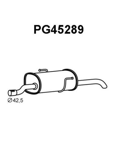 Silenciador posterior Veneporte 112.PG45289 - PEUGEOT 206+ 1.4HDI 10-SIL TRAS