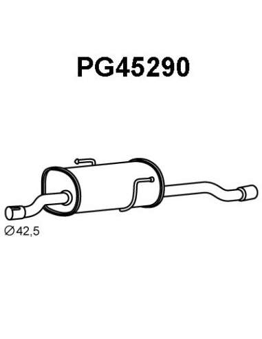 Silenciador posterior Veneporte 112.PG45290 - PEUGEOT 206+ 1.4HDI 10-SIL TRAS