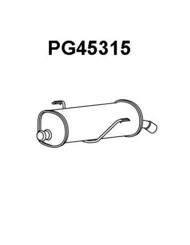 Silenciador posterior Veneporte 112.PG45315 - PEUGEOT 206 1.4 KAT 98-SILENCIOSO TRAS