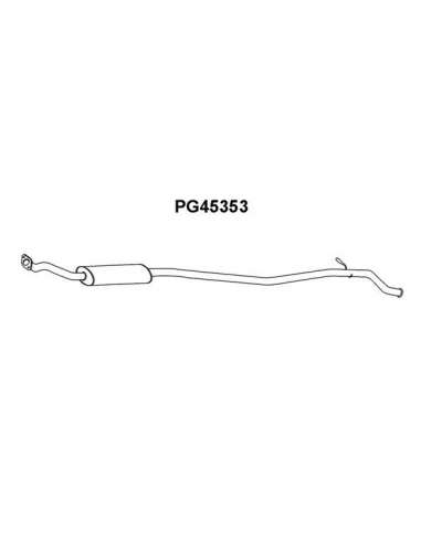silenciador del medio Veneporte 112.PG45353 - PEUGEOT 406 1.9TD 95-SILENCIOSO IN T