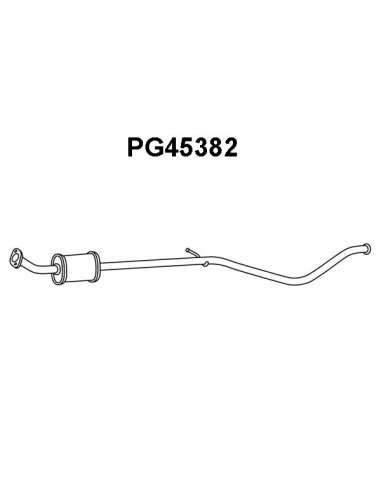silenciador del medio Veneporte 112.PG45382 - PEUGEOT 307 1.6 KAT 01-SILENCIOSO FRT