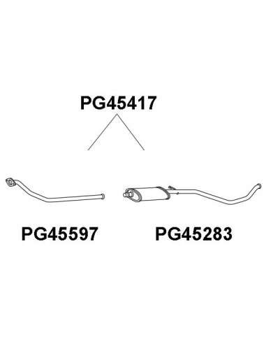 Silenciador posterior Veneporte 112.PG45417 - PEUGEOT 306 1.8/1.9D 94-99SILENCIO SO FRENTE