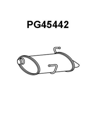 Silenciador posterior Veneporte 112.PG45442 - PEUGEOT 206 1.1/1.2/1.6 SW 01-SIL TRASE