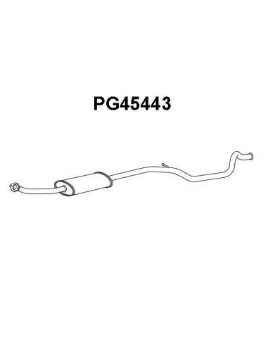 silenciador del medio Veneporte 112.PG45443 - PEUGEOT 206 1.1/4/6 SW 01-SIL INTE RNO