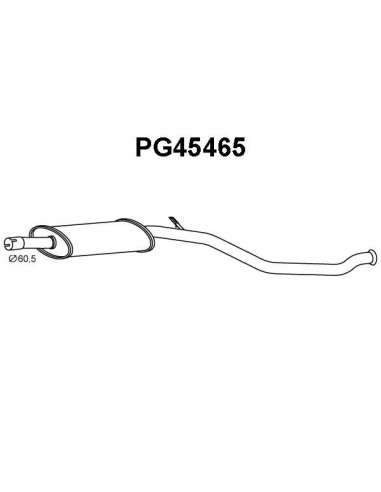 silenciador del medio Veneporte 112.PG45465 - PEUGEOT 206 2.0 03-SILENCIOSO INTE RNO