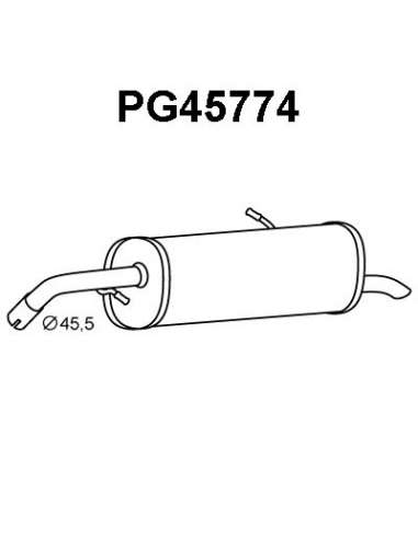 Silenciador posterior Veneporte 112.PG45774 - PEUGEOT 207 1.6 HDI 16V 08-SILENCI OSO TRAS