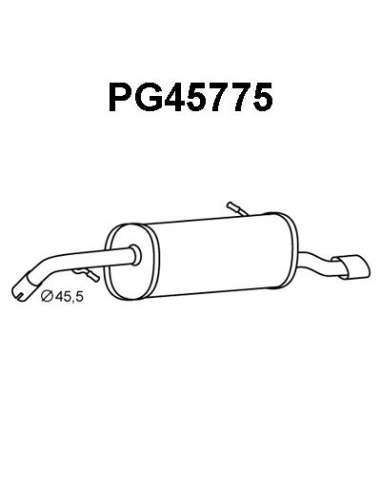 Silenciador posterior Veneporte 112.PG45775 - PEUGEOT 207 1.6 HDI 06-SILENCIOSO TRAS