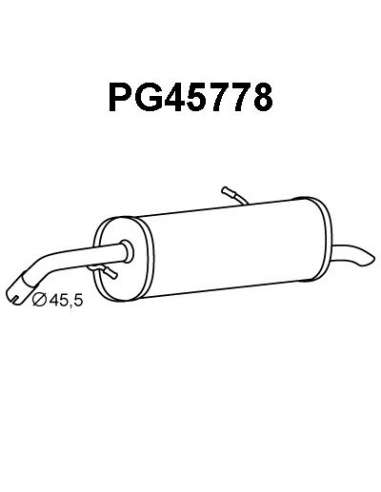 Silenciador posterior Veneporte 112.PG45778 - PEUGEOT 207 1.6 HDI 06-SILENCIOSO TRAS