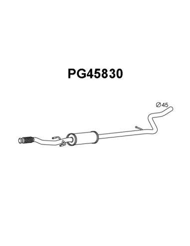 Silenciador posterior Veneporte 112.PG45830 - PEUGEOT 207/C3 PICASSO 07-SILENCIO SO FRT