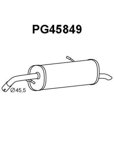Silenciador posterior Veneporte 112.PG45849 - PEUGEOT 207/C3 1.6 HDI 07-09SILENC IOSO TRAS