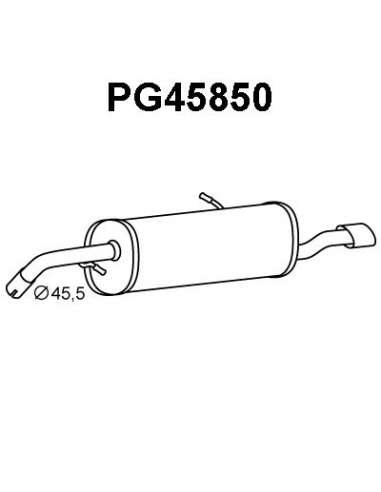 Silenciador posterior Veneporte 112.PG45850 - PEUGEOT 207 1.6 HDI 07-SILENCIOSO TRAS