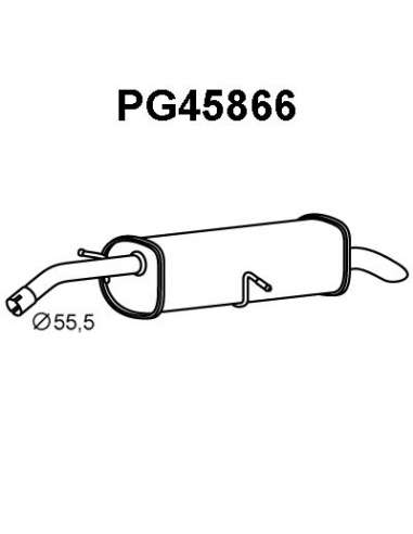 Silenciador posterior Veneporte 112.PG45866 - PEUGEOT 308 2.0 HDI 10-SILENCIOSO TRAS