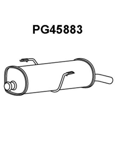 Silenciador posterior Veneporte 112.PG45883 - PEUGEOT 206 +1.4 08-SIL TRAS
