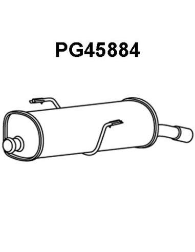 Silenciador posterior Veneporte 112.PG45884 - PEUGEOT 206 +1.4 08-SIL TRAS