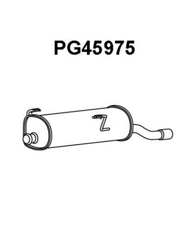 Silenciador posterior Veneporte 112.PG45975 - PEUGEOT 206 1.4 HDI 01-09SIL TRAS