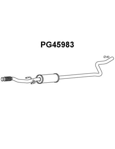 Silenciador posterior Veneporte 112.PG45983 - PEUGEOT 208/2008 1.2VTI 12-SIL FRT