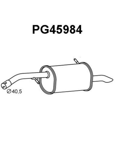 Silenciador posterior Veneporte 112.PG45984 - PEUGEOT 2008 1.2VTI 2013.03-SIL TR AS