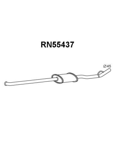 silenciador del medio Veneporte 112.RN55437 - RENAULT KANGOO 97-SILENCIOSO FRT ( 1.4)