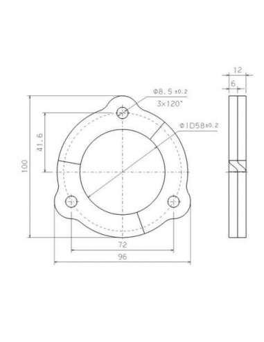 Junta, tubo de escape Walker 80310 - VOLVO UNIVERSAL FLANGE D58