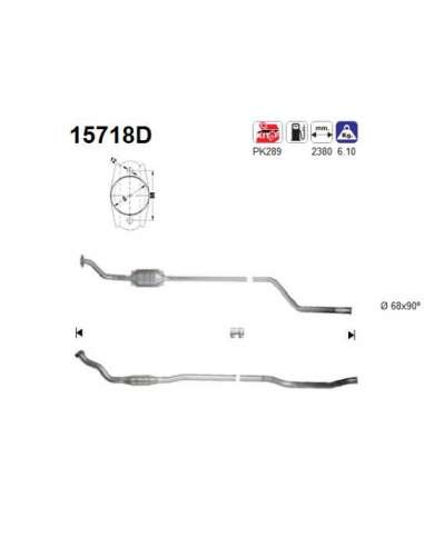 Catalizador As 15718D -  EXTINGUIDA CITROEN XANTIA TIA