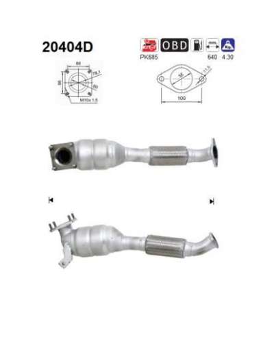 Catalizador As 20404D - Ford Focus 1.8TD TDCi