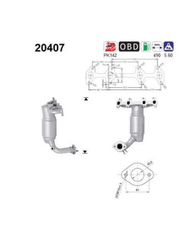 Catalizador As 20407 - FORD KA 1.3I 8