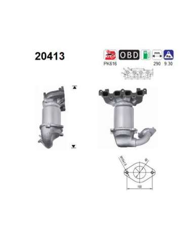 Catalizador As 20413 - FORD FIESTA 1.4 80CV