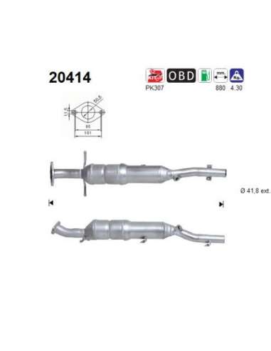 Catalizador As 20414 - FORD FOCUS 1,4I 16V 75 CV