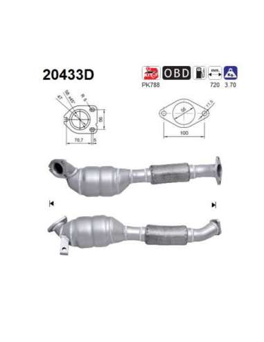 Catalizador As 20433D - FORD TRANSIT CONNECT 1.8TD 1