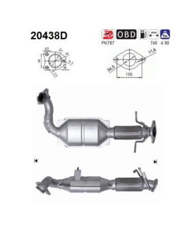 Catalizador As 20438D - FORD MONDEO 1.8TD Tdci 125CV