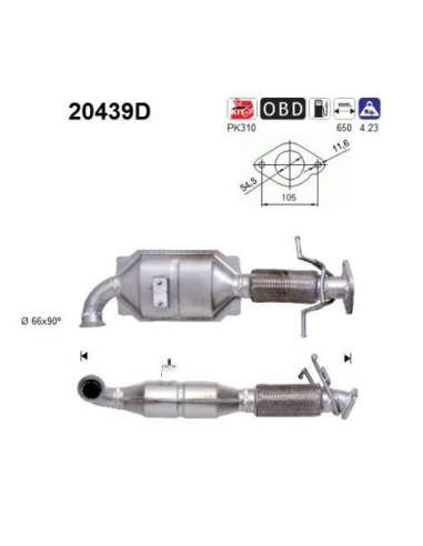 Catalizador As 20439D -  EXTINGUIDA FORD S-MAX 2.0TD TD CI 140CV