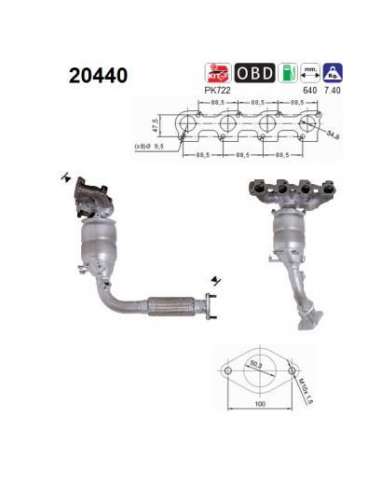 Catalizador As 20440 - FORD Ka 1.3i 70CV