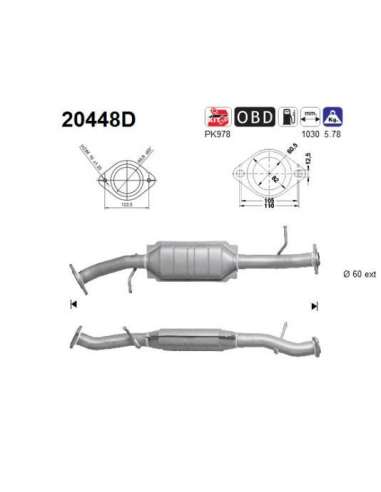 Catalizador As 20448D - RANGER 2.5TD 2500 cc 105 Kw