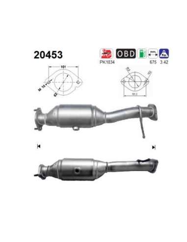 Catalizador As 20453 - Focus 2.5i 20V 2521 cc 162 Kw