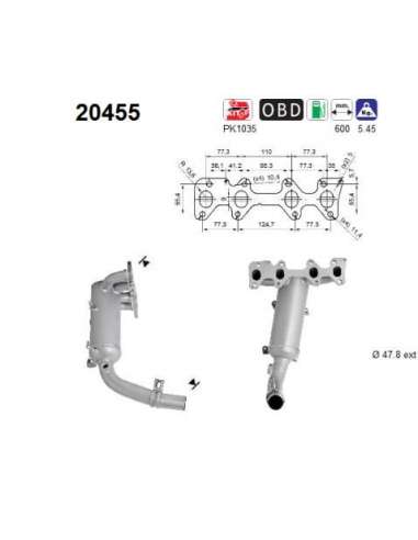 Catalizador As 20455 - AS FORD KA 1.2i 70CV