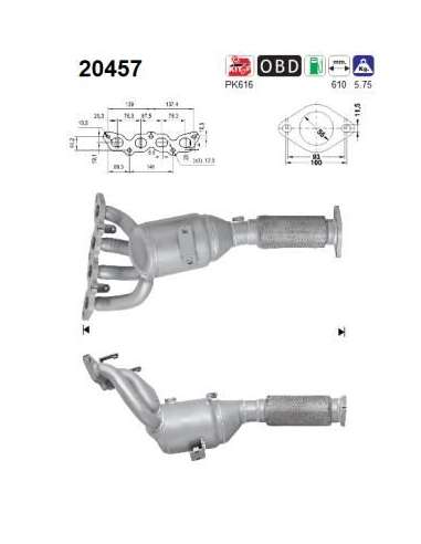 Catalizador As 20457 - AS FORD FIESTA 1.25i