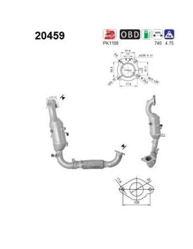 Catalizador As 20459 - AS FOD FOCUS 1.0 125CV