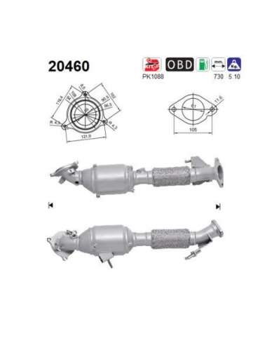 Catalizador As 20460 - FORD FOCUS 1.6i EOBOOST 150