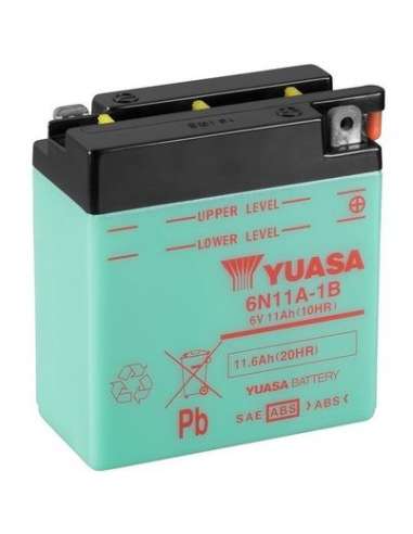 Batería de arranque Yuasa 6N11A-1B - BATERIA MOTO  YUASA Conventional 6 Volt