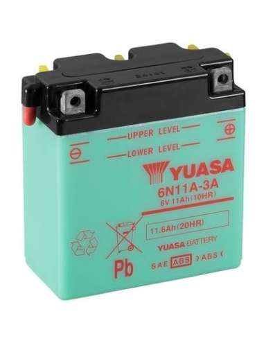 Batería de arranque Yuasa 6N11A-3A - BATERIA MOTO  YUASA Conventional 6 Volt