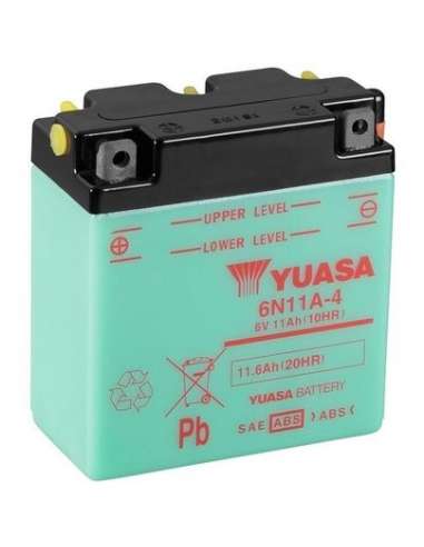 Batería de arranque Yuasa 6N11A-4 - BATERIA MOTO  YUASA Conventional 6 Volt