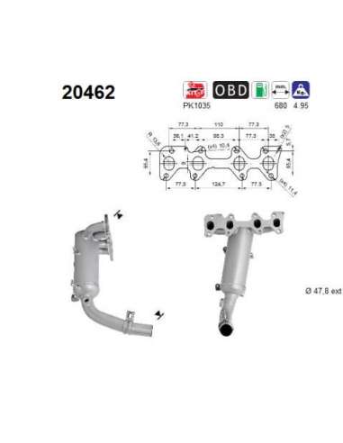 Catalizador As 20462 - AS FORD KA 1.2i