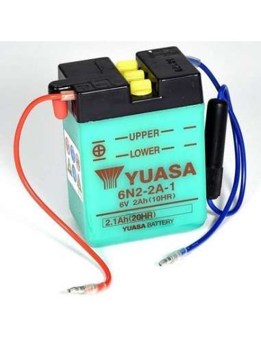 Batería de arranque Yuasa 6N2-2A-1 - BATERIA MOTO  YUASA Conventional 6 Volt