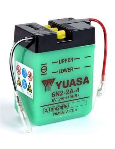 Batería de arranque Yuasa 6N2-2A-4 - BATERIA MOTO  YUASA Conventional 6 Volt