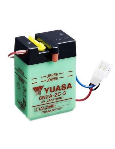 Batería de arranque Yuasa 6N2A-2C-3 - BATERIA MOTO  YUASA Conventional 6 Volt