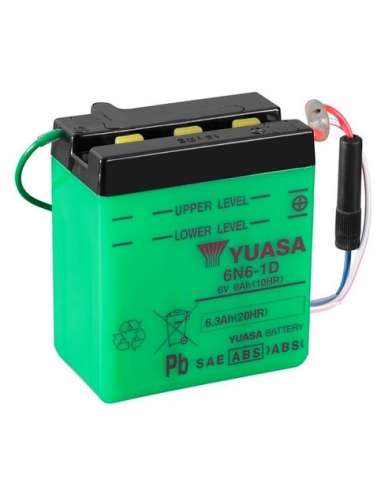 Batería de arranque Yuasa 6N6-1D - BATERIA MOTO  YUASA Conventional 6 Volt