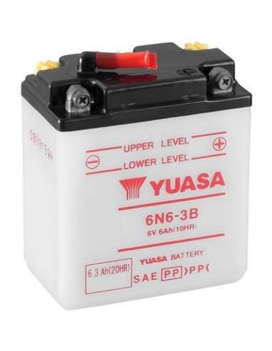 Batería de arranque Yuasa 6N6-3B - BATERIA MOTO  YUASA Conventional 6 Volt