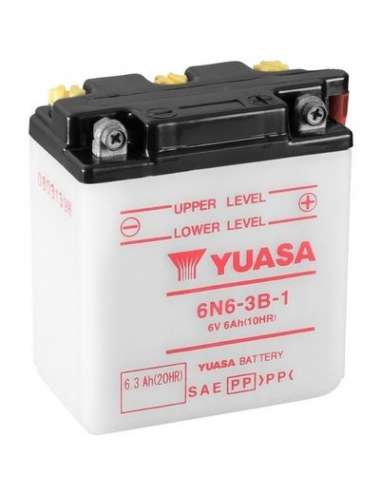 Batería de arranque Yuasa 6N6-3B-1 - BATERIA MOTO  YUASA Conventional 6 Volt